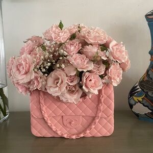 Pink Quilted Texture Medium Accent Vase